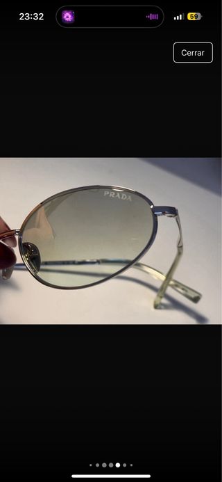 Gafas de sol Prada plateadas y verdes