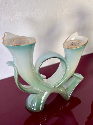 Coppia candelabri ceramica anni '50 ‘60 Vintage