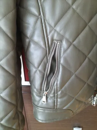 Cazadora polipiel verde militar Talla XL