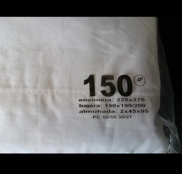 Juego de sábanas blancas 150