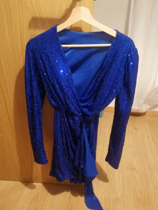 Vestido lentejuelas azul ideal para navidades