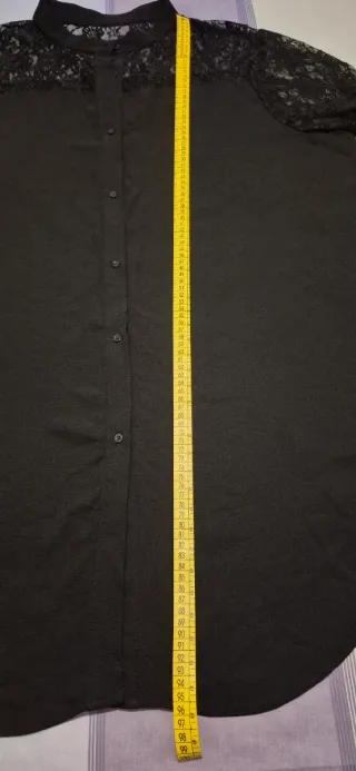 Blusa negra con encaje talla 3XL