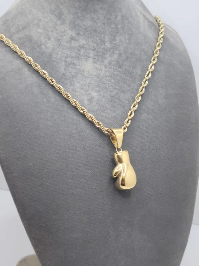 Colgante Guante Boxeo Dorado