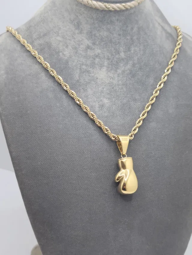 Colgante Guante Boxeo Dorado