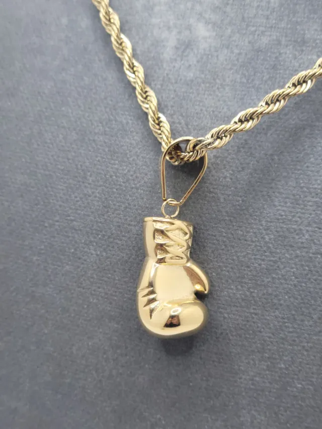 Colgante Guante Boxeo Dorado