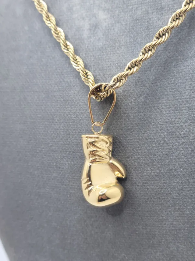 Colgante Guante Boxeo Dorado