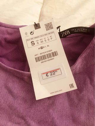 Blusa Zara Lila Manga Ancha Talla S