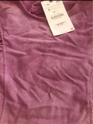 Blusa Zara Lila Manga Ancha Talla S