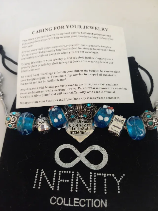 - Pulsera Infinity .Turquesa-plateado. Nueva