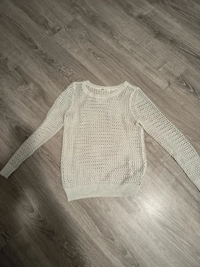 Jersey calado blanco manga larga