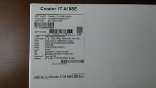 Portátil MSI Creator 17 A10SE-206ES