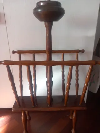 Portariviste vintage con posacenere in legno raro