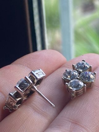 Pendientes antiguos plata con piedras