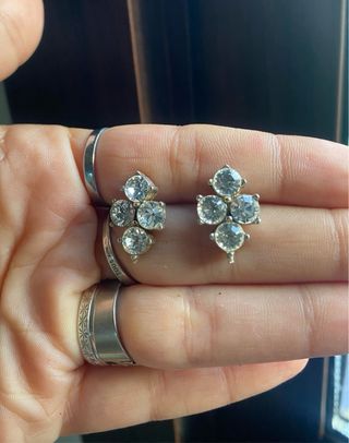 Pendientes antiguos plata con piedras