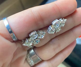 Pendientes antiguos plata con piedras