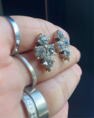 Pendientes antiguos plata con piedras