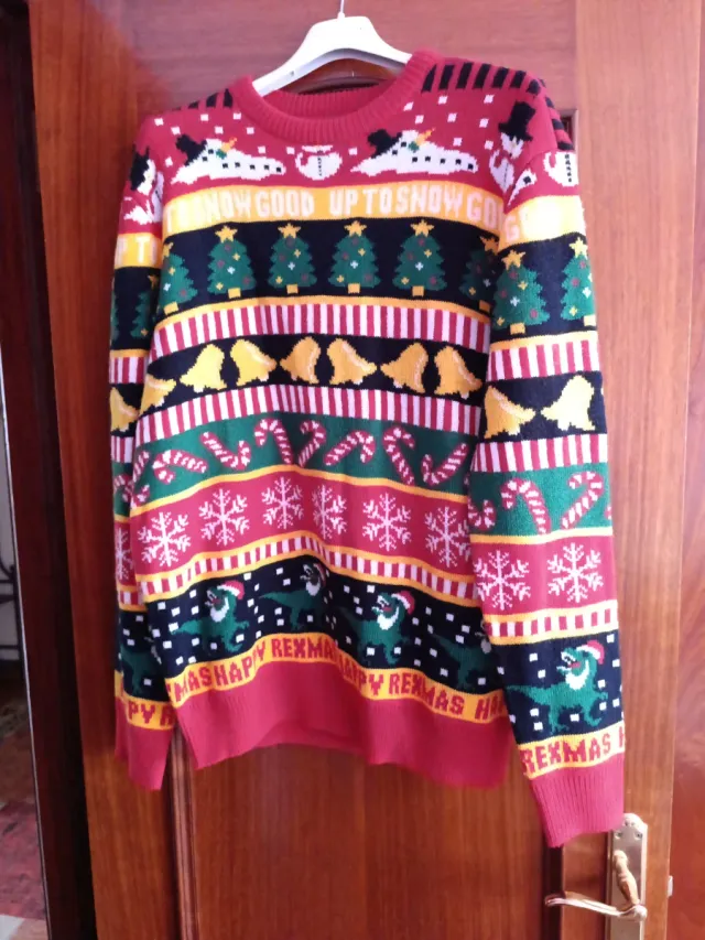 Jersey Navidad Dinosaurios Copos Nieve