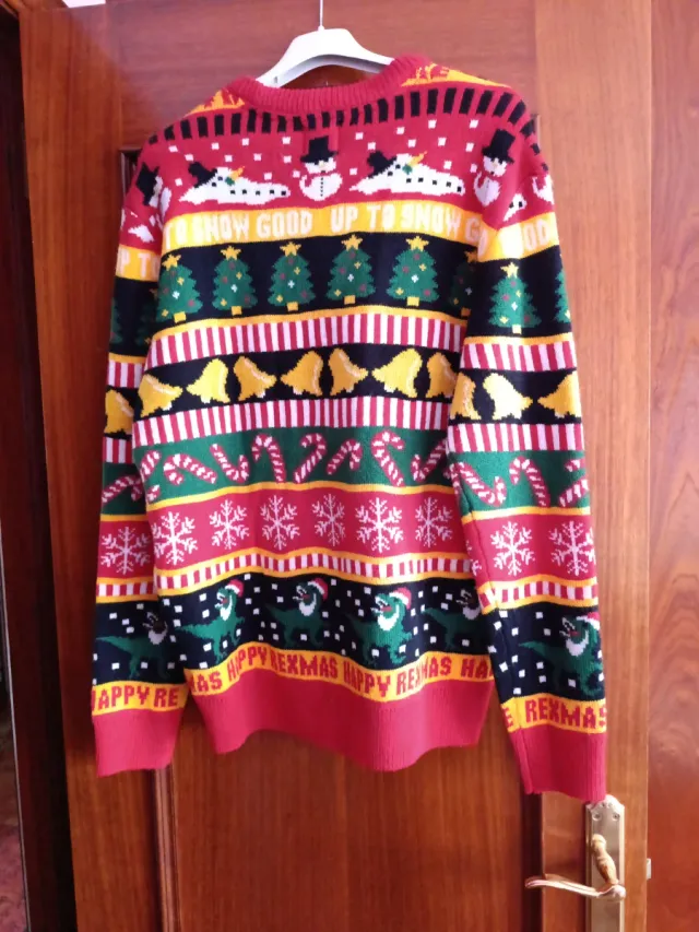 Jersey Navidad Dinosaurios Copos Nieve