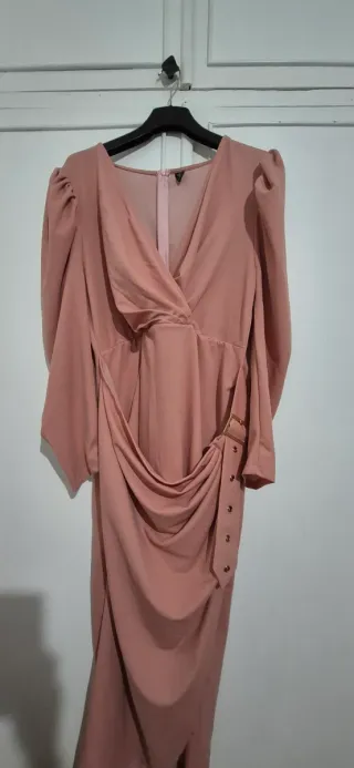 3x2. Vestido fiesta rosa talla 4XL.