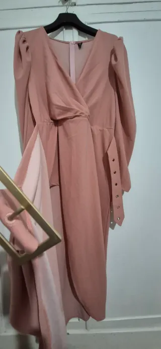 3x2. Vestido fiesta rosa talla 4XL.