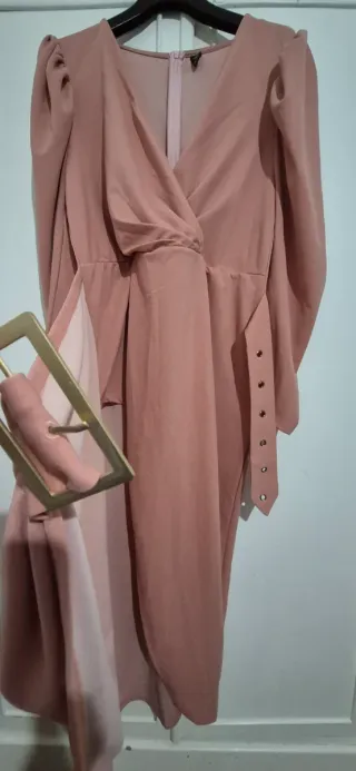 3x2. Vestido fiesta rosa talla 4XL.