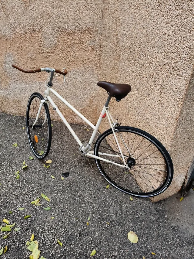 Bicicleta blanca estilo urbano