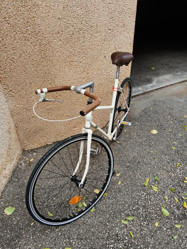 Bicicleta blanca estilo urbano