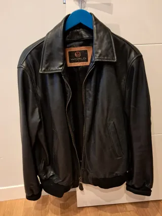 Cazadora Piel Negra Talla 52