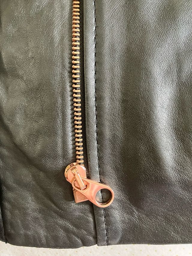 Chaqueta Piel Mujer Ted Baker Negra. 