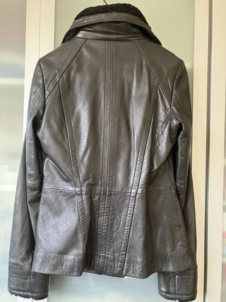 Chaqueta Piel Mujer Ted Baker Negra.