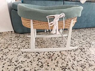 Cuco Moisés Bebé Mimbre y Tela