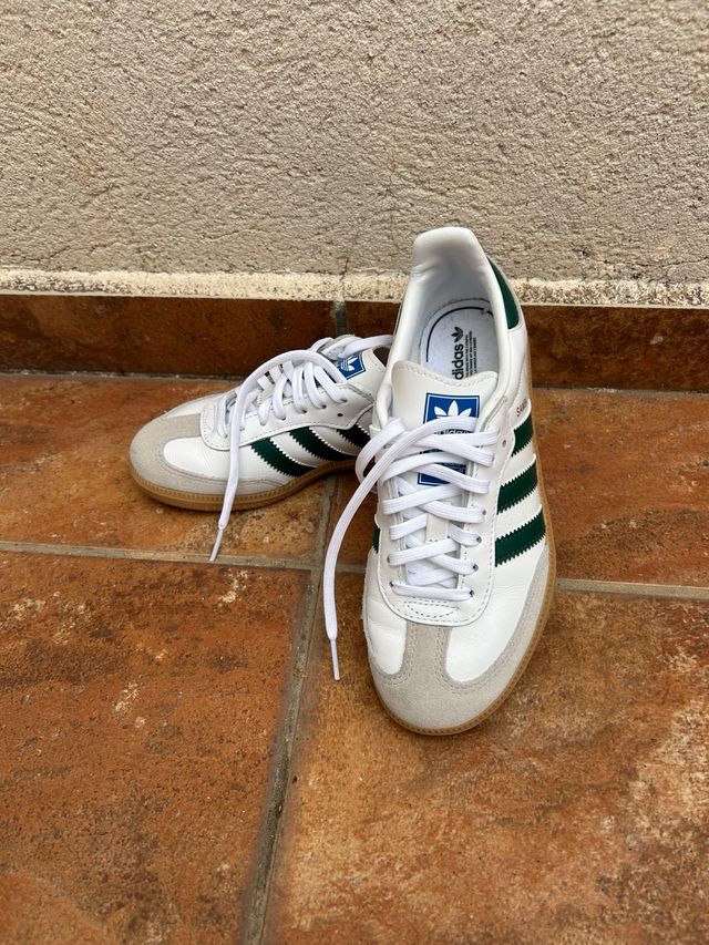 Adidas Samba ORIGINALES. Talla 35 Blancas y verdes