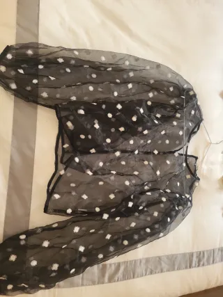 Blusa Zara Transparente Lunares