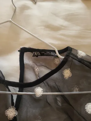Blusa Zara Transparente Lunares