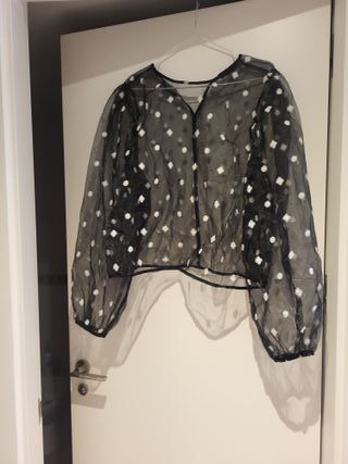 Blusa Zara Transparente Lunares
