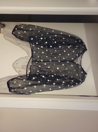 Blusa Zara Transparente Lunares