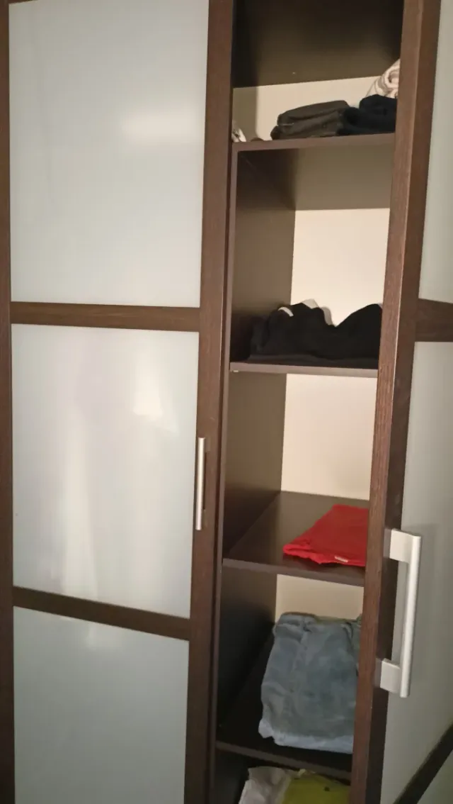 Armario de madera y cristal