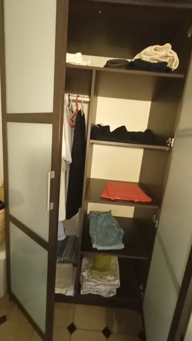 Armario de madera y cristal