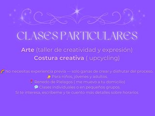 Clases particulares de arte y costura creativa