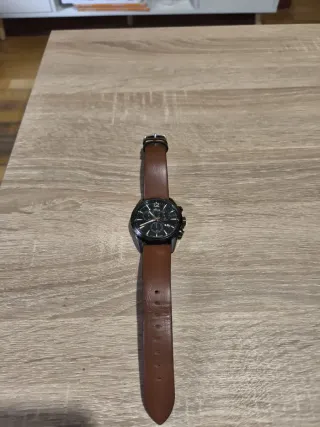 Reloj Lotus Caballero Negro Marrón Caja Nuevo