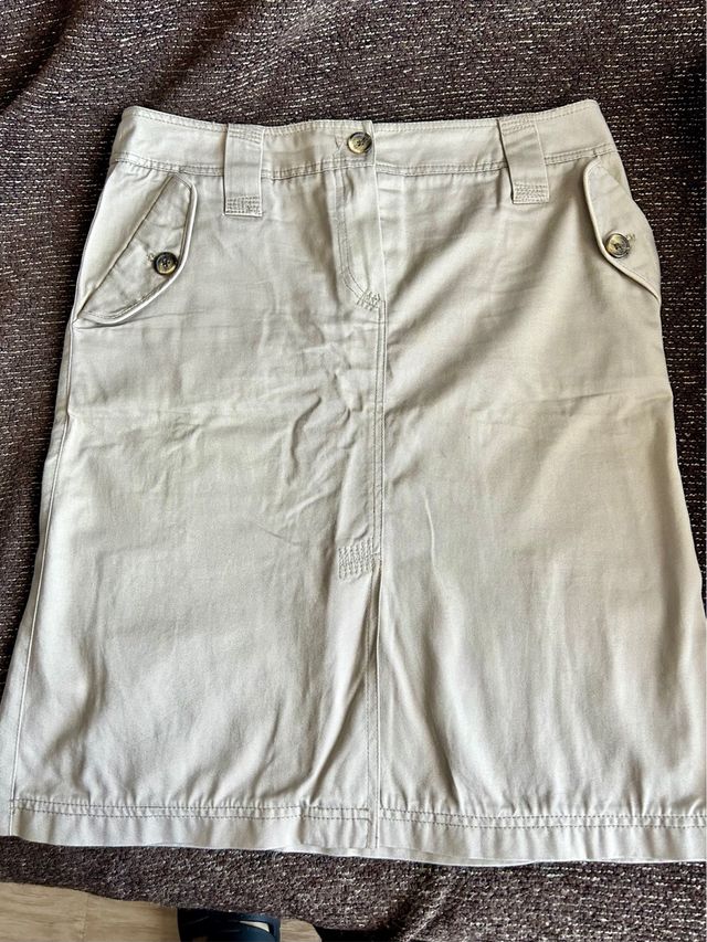 Falda beige algodón Purificación Garcia talla M