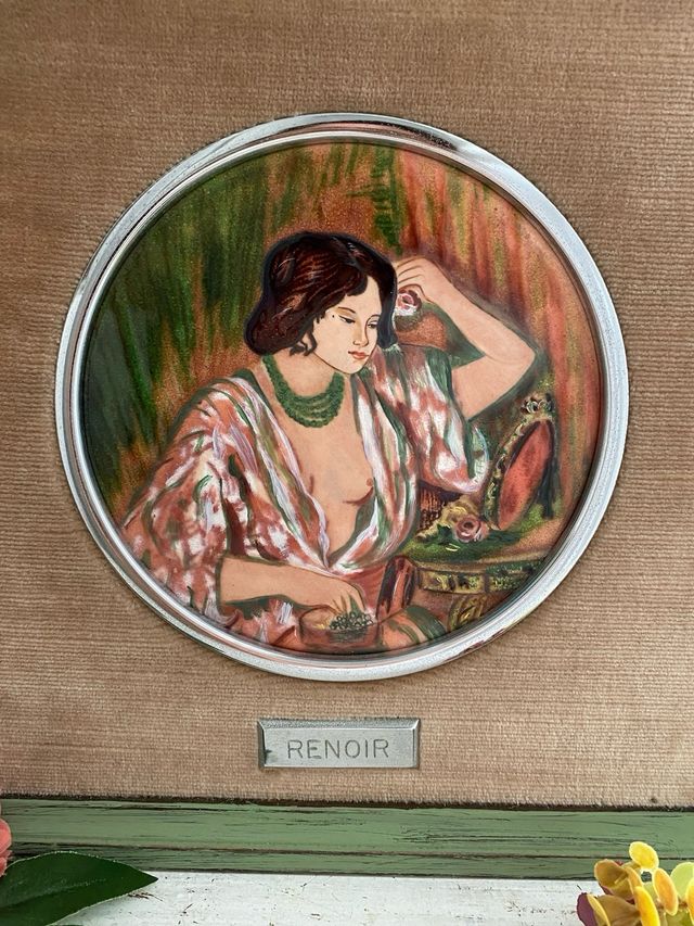 Cuadro vintage verde desnudo mujer by Renoir