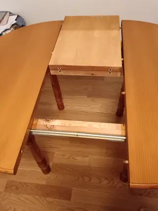 Mesa comedor redonda extensible madera