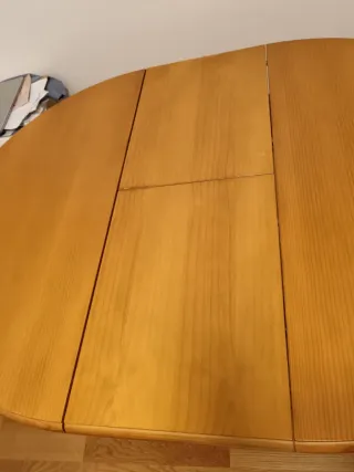 Mesa comedor redonda extensible madera