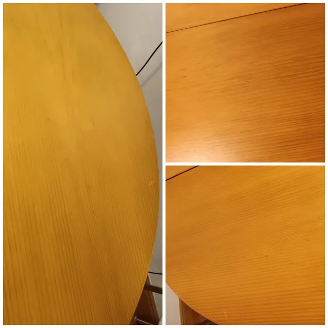 Mesa comedor redonda extensible madera