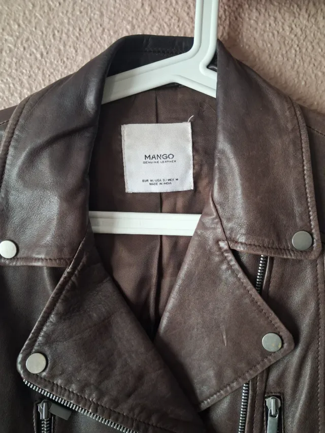 Chaqueta Mango Marrón Cuero