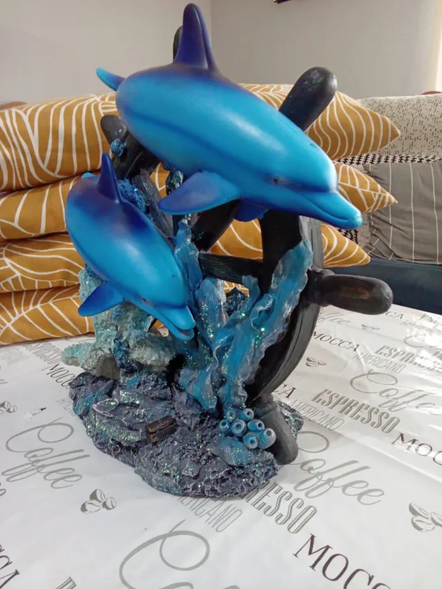 Figura Delfines Corales y Timón REBAJADO