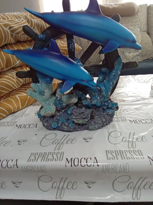 Figura Delfines Corales y Timón REBAJADO