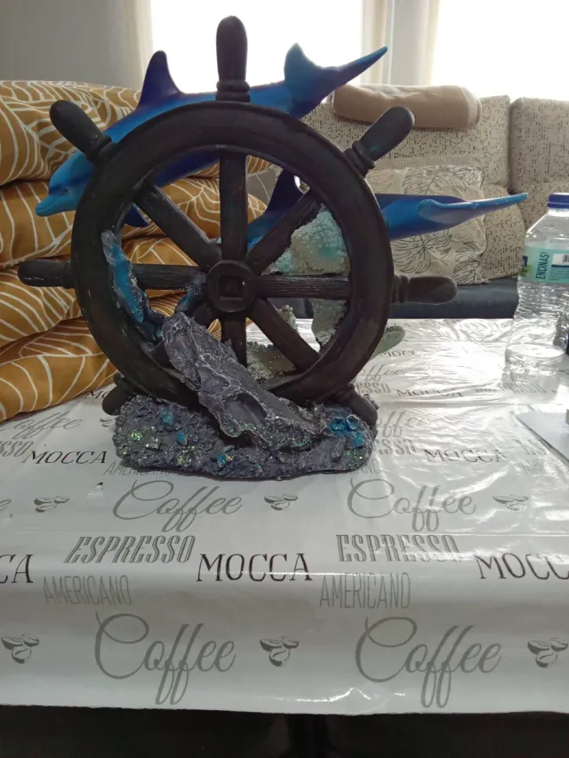 Figura Delfines Corales y Timón REBAJADO