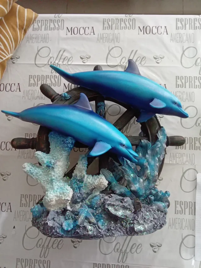 Figura Delfines Corales y Timón REBAJADO